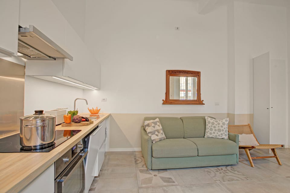 Family Apartment, Multiple Bedrooms (Beach & Relax - Private Parking) | Private kitchen | Fridge, microwave, oven, stovetop