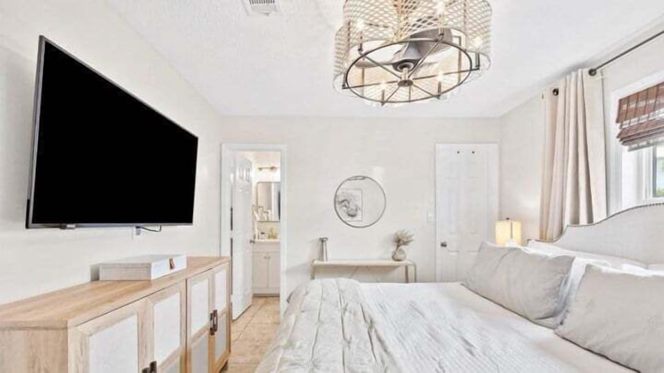 Primary bedroom with king bed