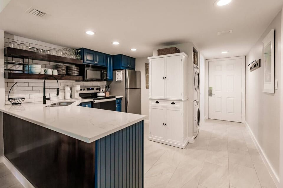 The kitchen is stocked with everything you need.