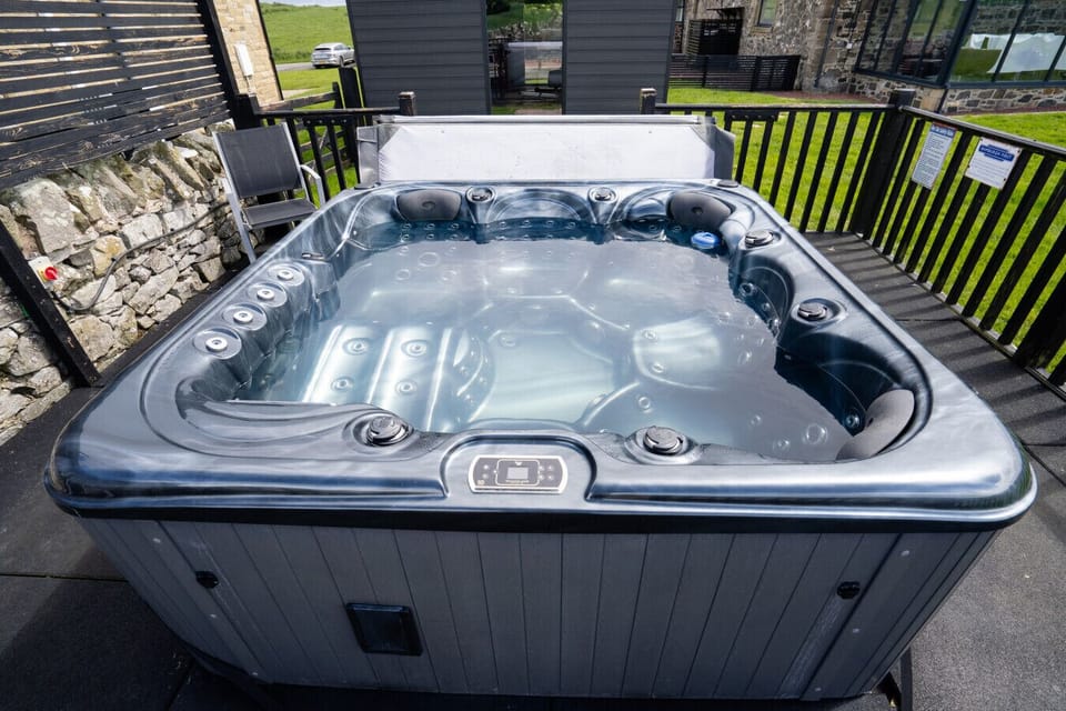 Shared outdoor hot tub on the terrace