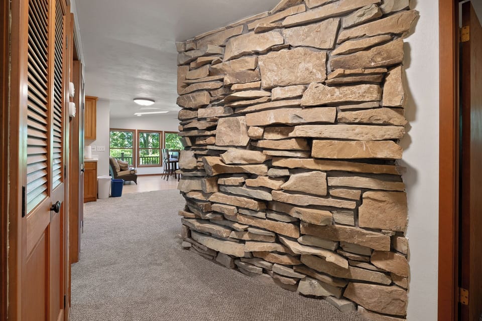 Beautiful stone fireplace