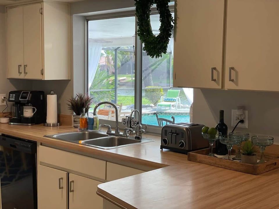 a kitchen with a view.