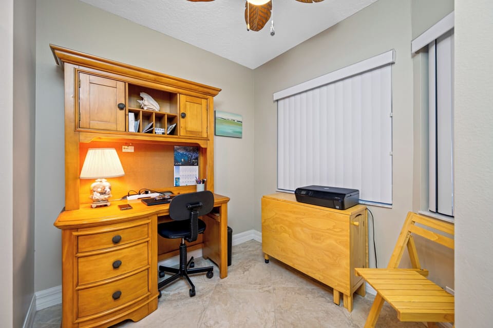 Office just off the kitchen