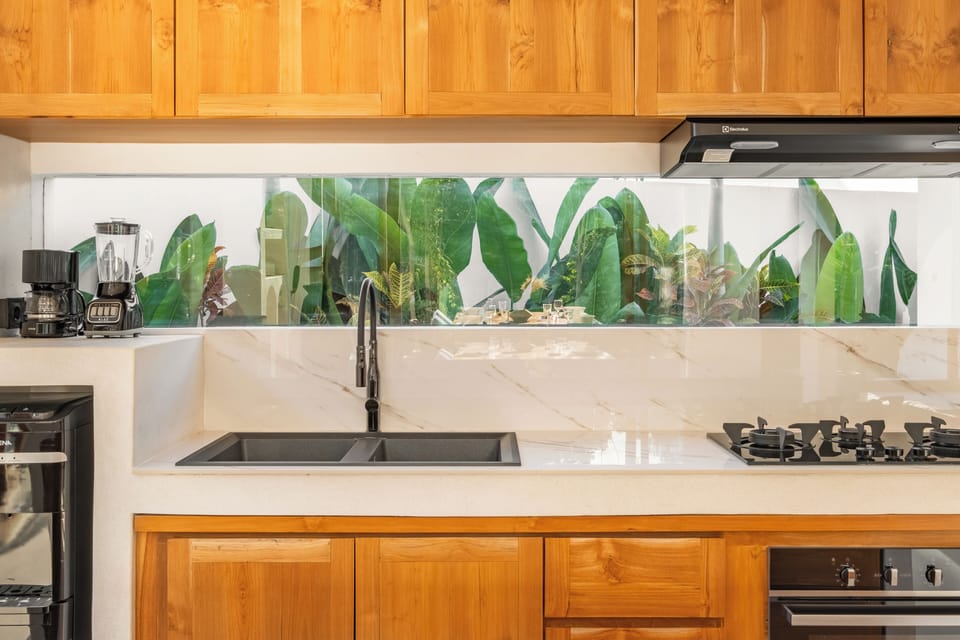 Villa, 1 Bedroom, Pool View | Private kitchen | Fridge, oven, stovetop, electric kettle