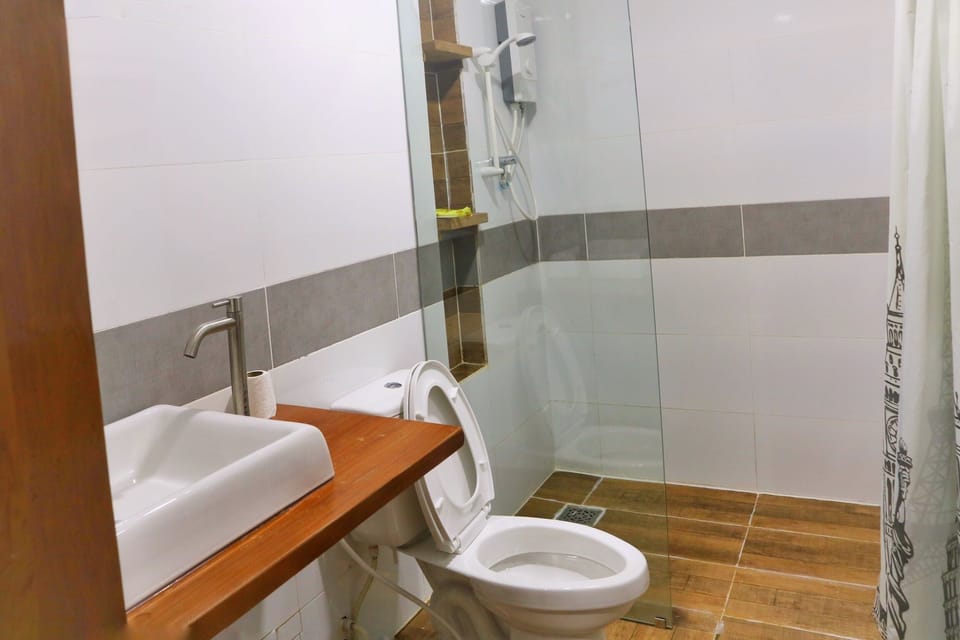 Shower, free toiletries, hair dryer (on request), slippers