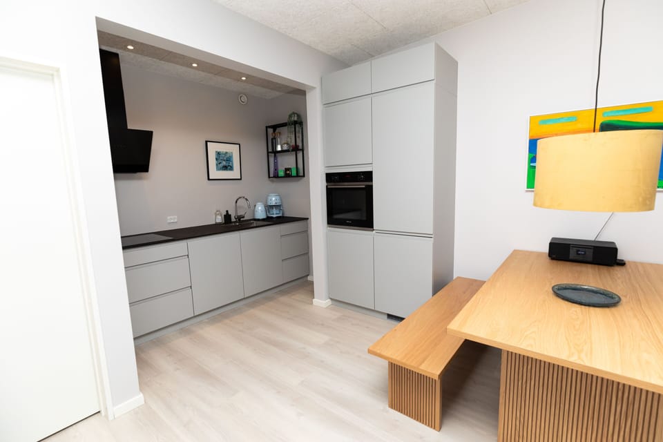 Apartment | Private kitchen | Coffee/tea maker, full-size fridge, electric kettle