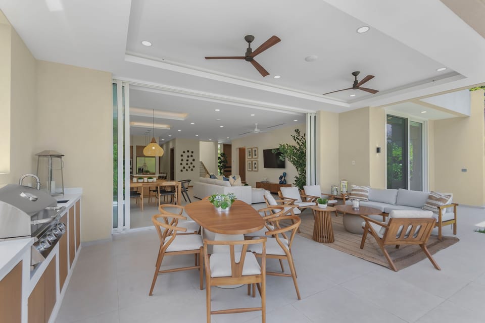 Outdoor private dining and BBQ area