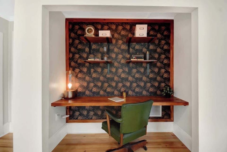 Here is a close up of the beautifully designed desk space that was converted from a closet space to this.