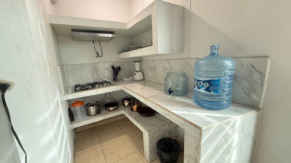 Fridge, microwave, dishwasher, blender