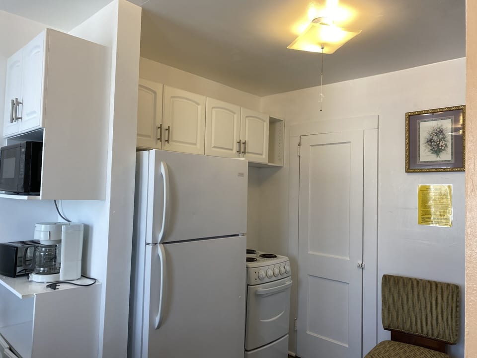 Deluxe Apartment, 2 Bedrooms, City View (No Topsheet / Towels / Paper Products) | Private kitchen | Full-size fridge, microwave, oven, stovetop