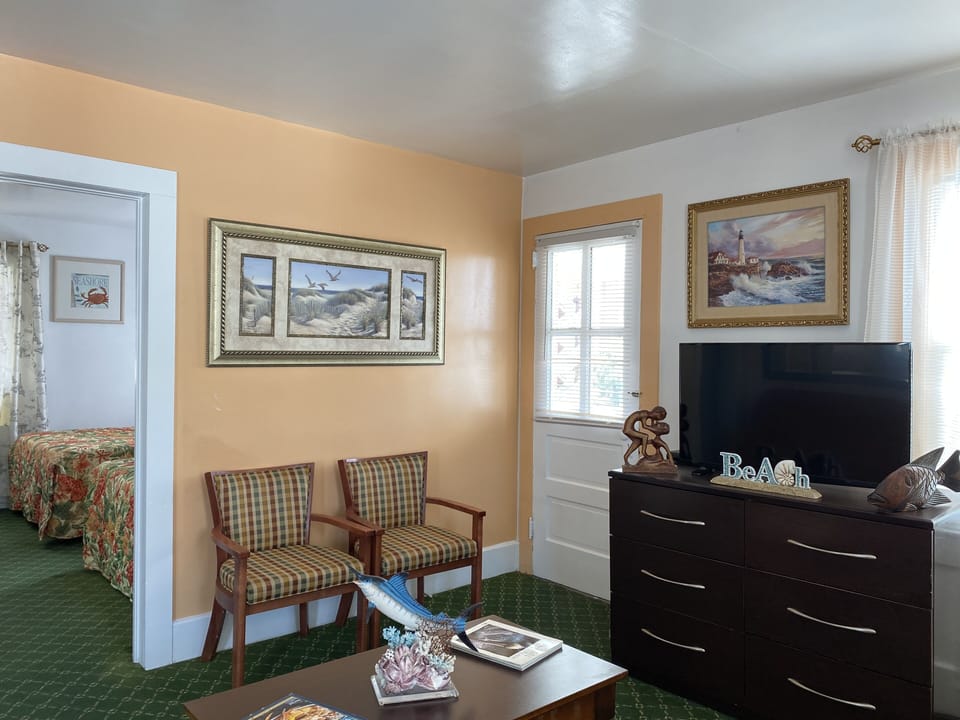 Deluxe Apartment, 2 Bedrooms, City View (No Topsheet / Towels / Paper Products) | Living area | 32-inch flat-screen TV with cable channels, TV