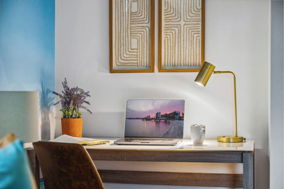 Bedroom 1:  A work table in the master bedroom