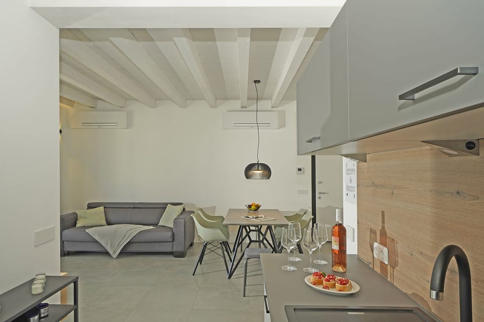 Apartment | Private kitchen | Fridge, microwave, oven, stovetop