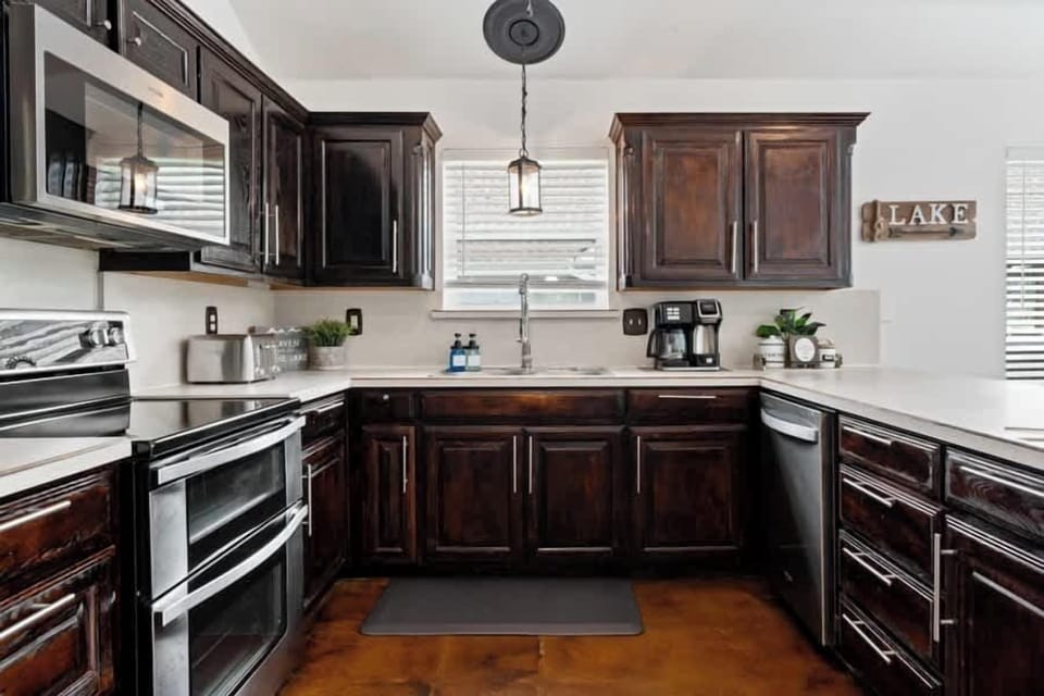 Stainless steel appliances.