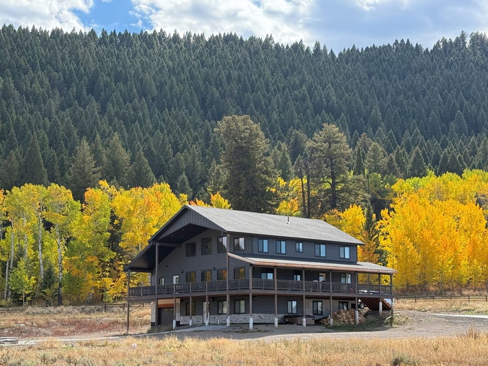 Back and side of the house in the Fall 