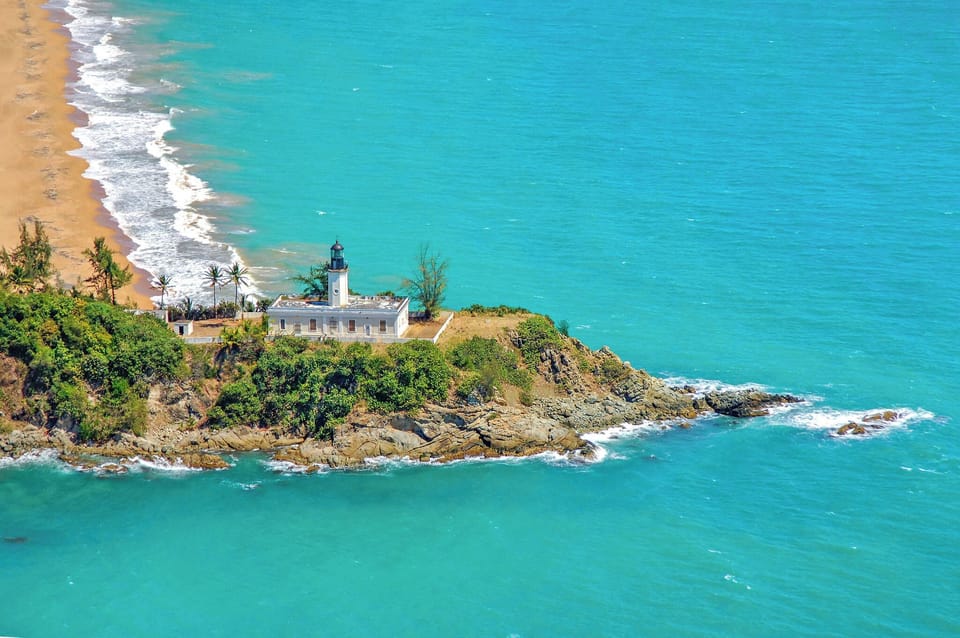 Aerial views of the nearby Punta Tuna Lighthouse.