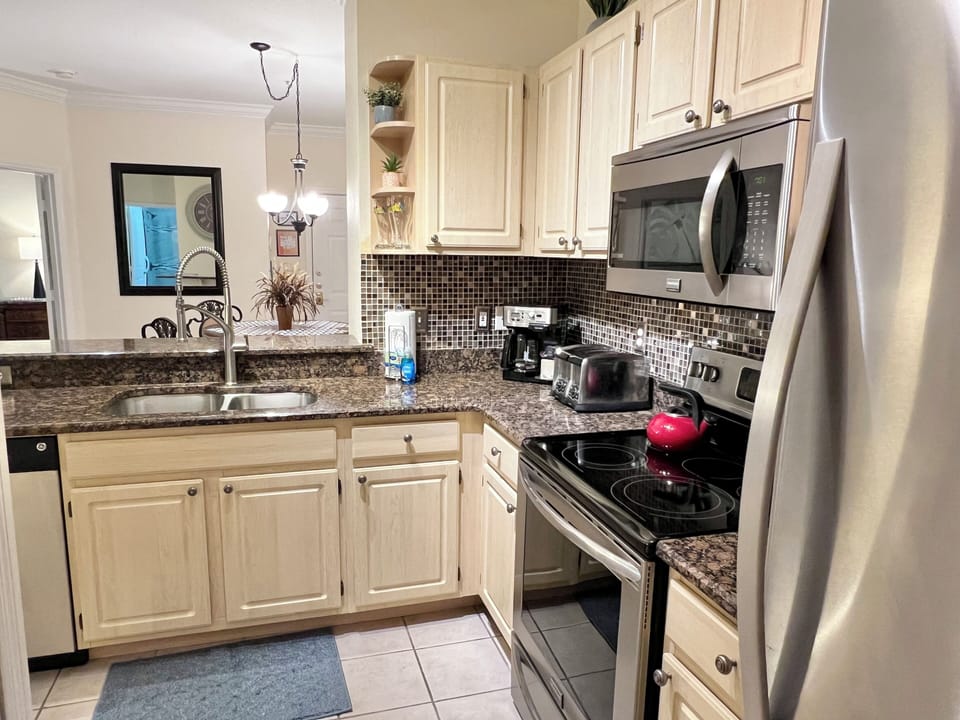 Microwave, Stove, Coffee Maker, Toaster, Pot, Pans and so much more......