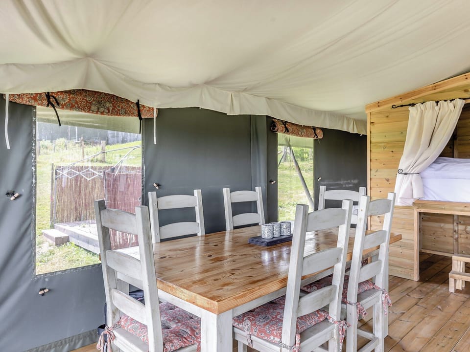 Dining Area | Safari Tent One - Darnells Luxury Glamping, Ross-on-Wye