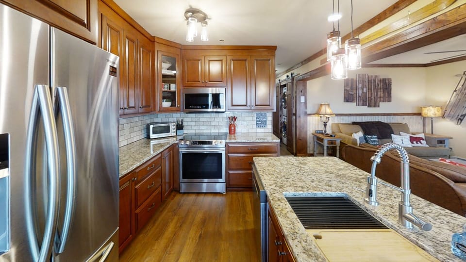Indoors, Kitchen, Refrigerator, Microwave, Oven