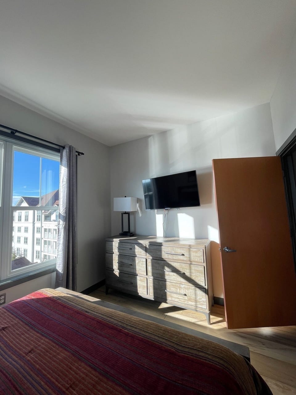 Indoors, Lamp, Bed, Furniture, Screen