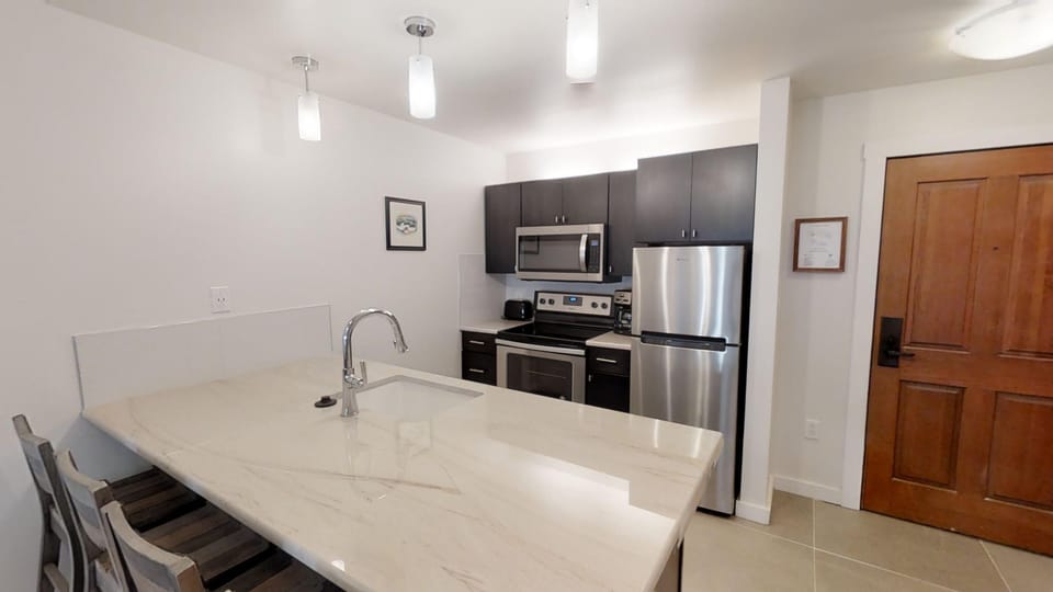 Indoors, Kitchen, Microwave, Oven, Refrigerator