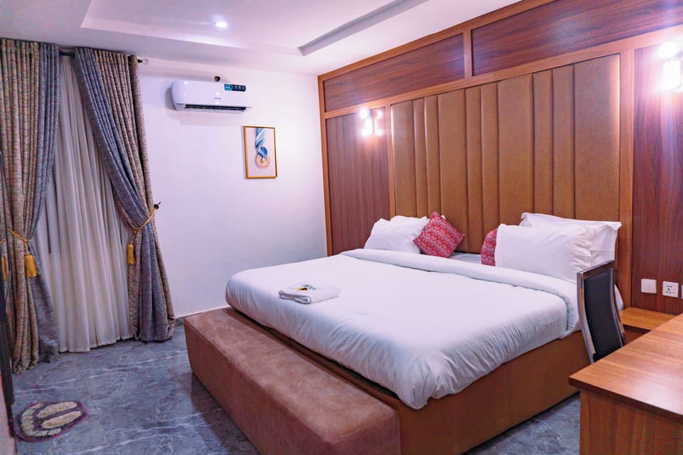 Premium bedding, down comforters, memory foam beds, desk