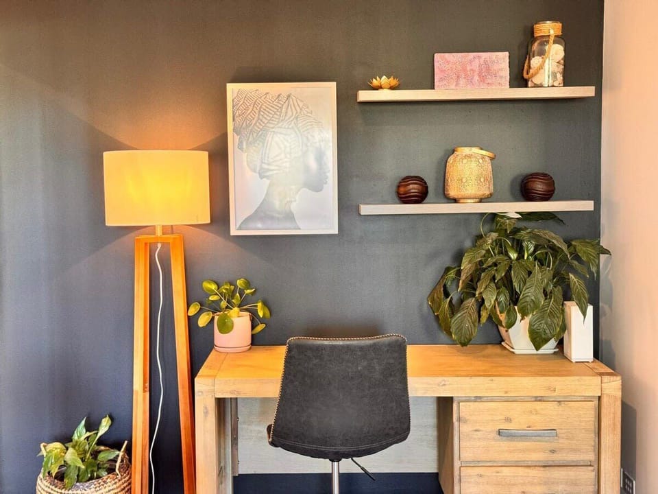 Study desk on lower level