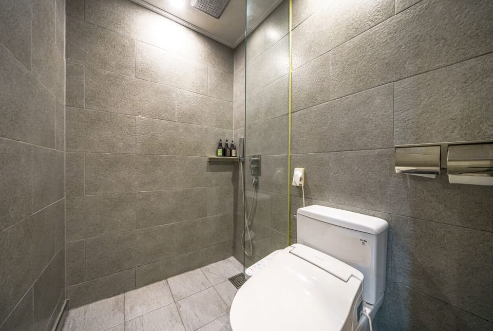 Deluxe Room | Bathroom | Shower, hair dryer, towels, soap