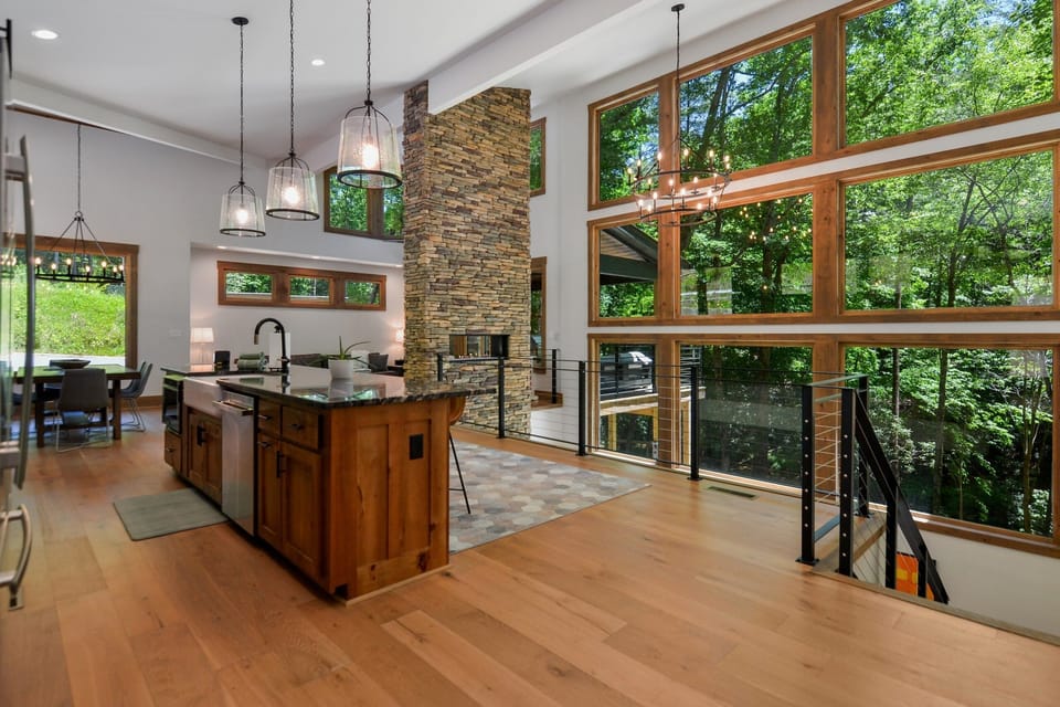 Enjoy nature views from the kitchen