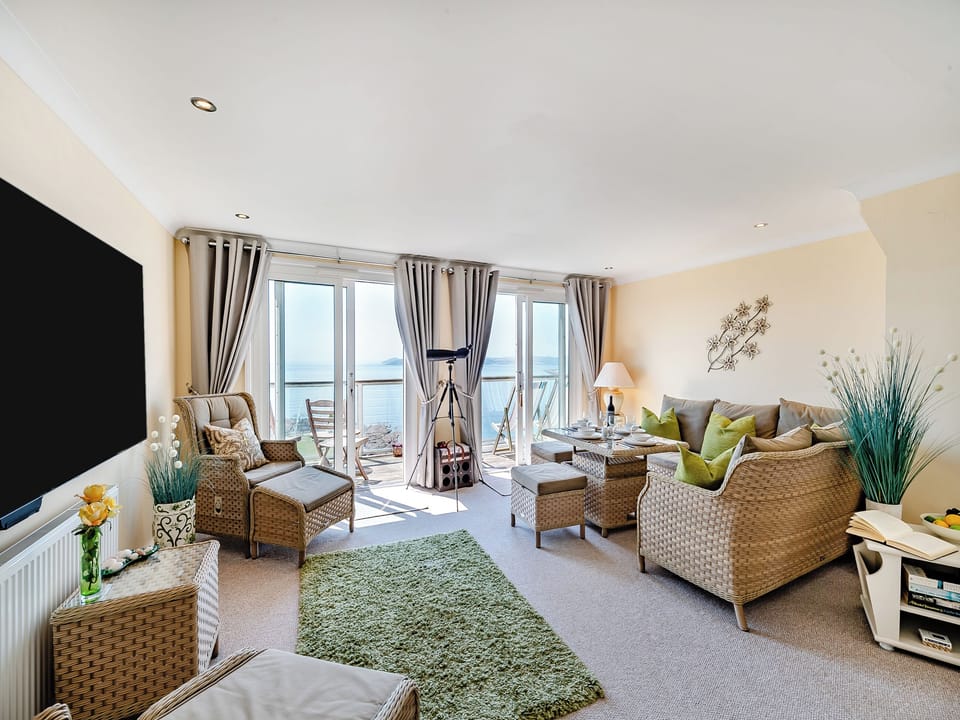 Living area | Crownhill Bay Penthouse - Crownhill Bay House, Down Thomas, near Plymouth