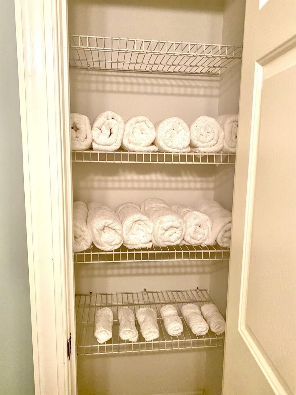 Plenty of fresh rolled towels for your stay.