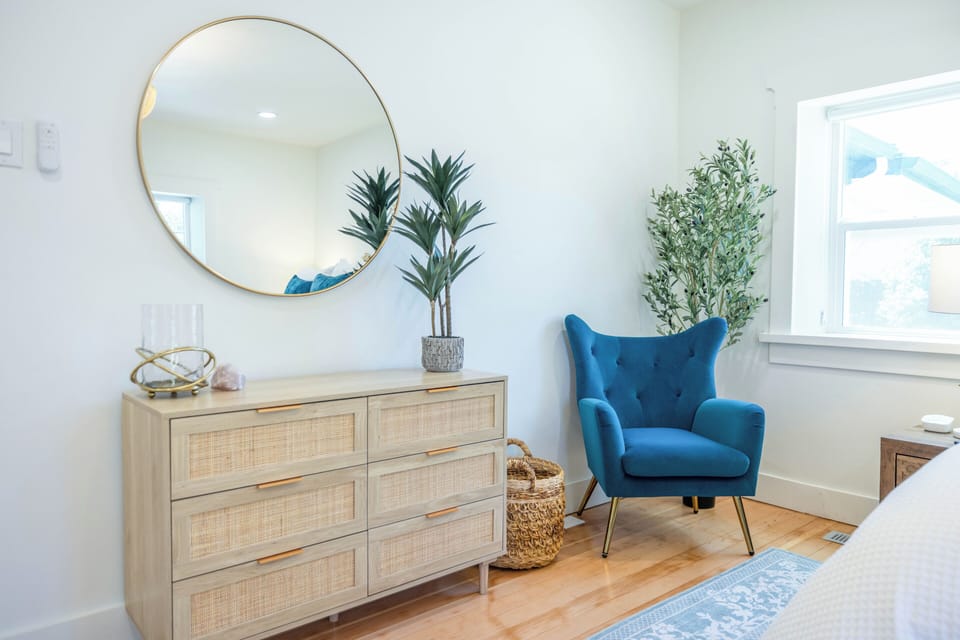 Master bedroom sitting area and dresser