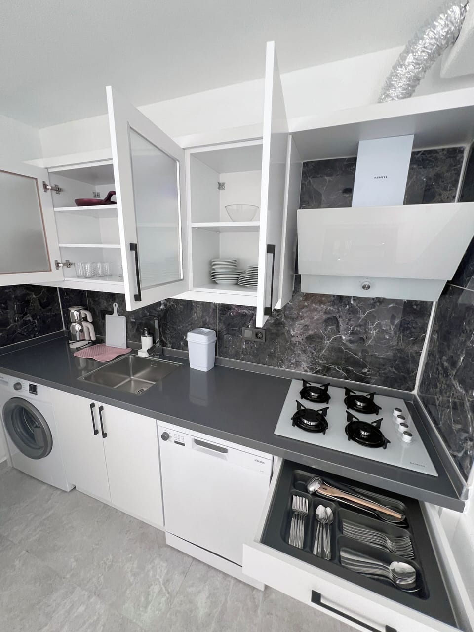 Standard Apartment | Private kitchen | Full-size fridge, oven, stovetop, dishwasher