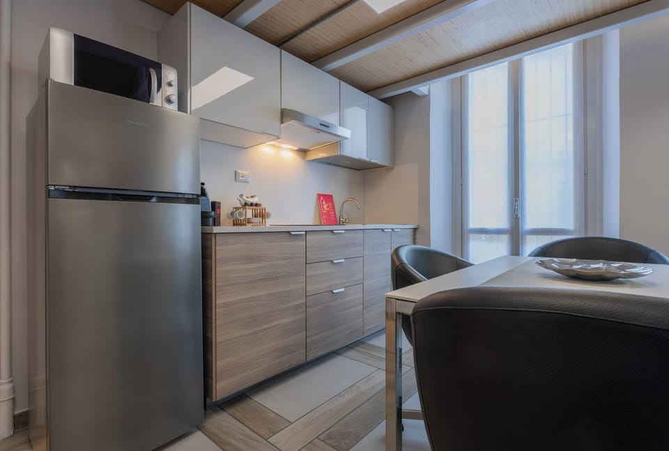 Apartment | Private kitchen | Fridge, microwave, stovetop, electric kettle