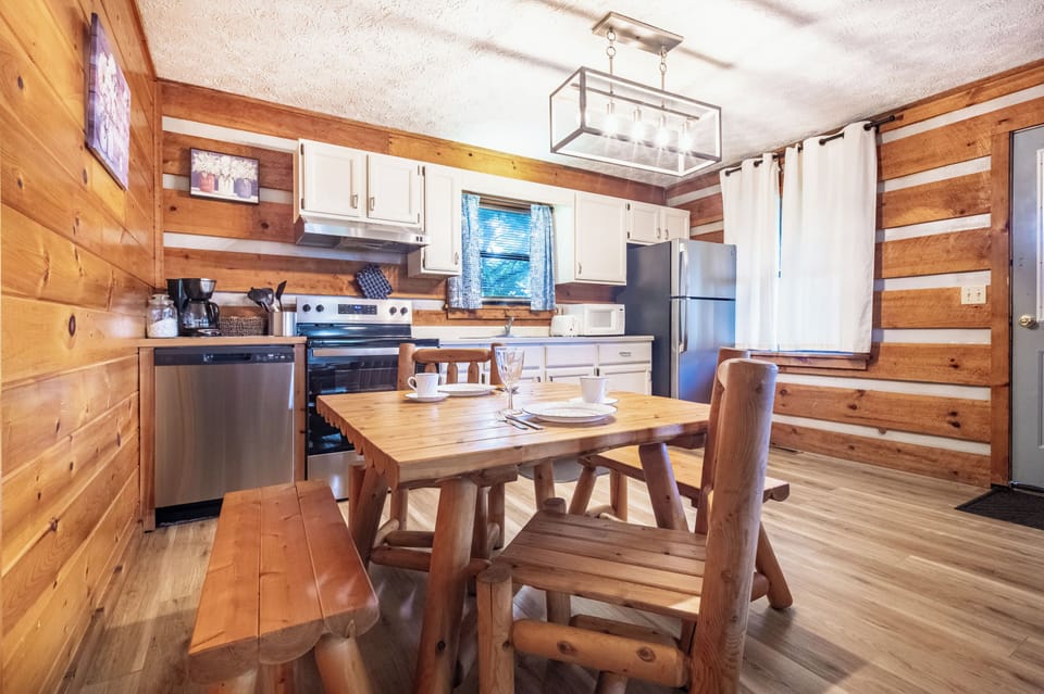Rustic charm meets modern convenience in this inviting space, perfect for culinary adventures!