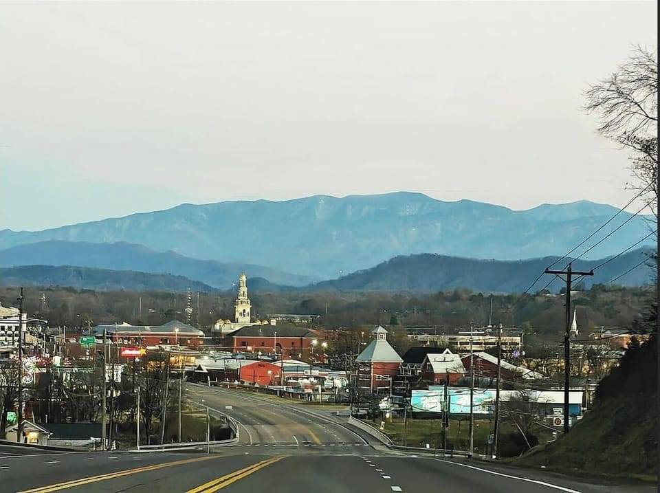 Explore nearby Pigeon Forge with scenic mountain views all around.