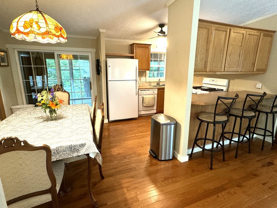 Dining area and kitchen.
