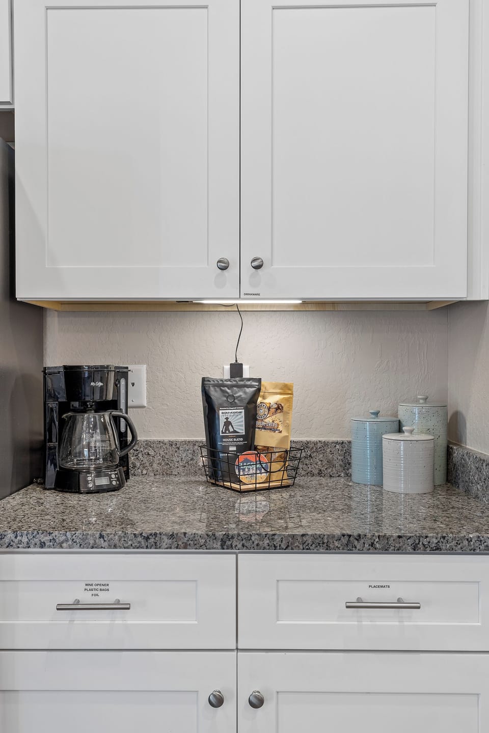 Coffee station with fresh, local coffee provided