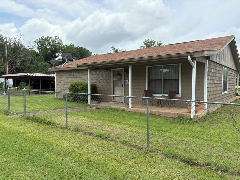 Newly painted front of house.