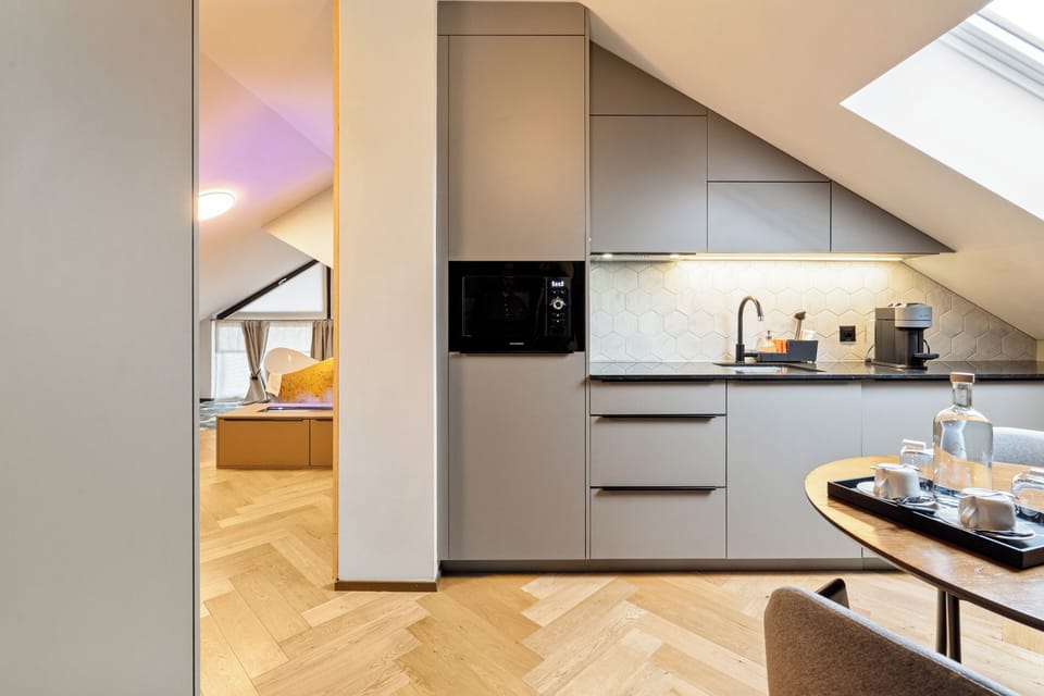 Superior Double Room | Private kitchenette | Espresso maker, electric kettle, highchair