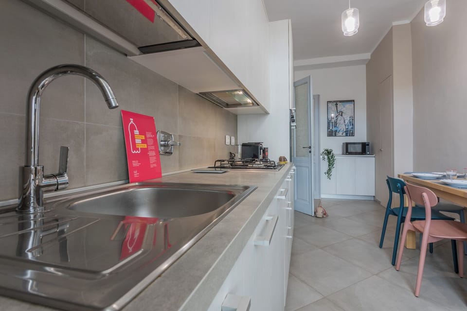 Apartment | Private kitchen | Fridge, microwave, oven, stovetop