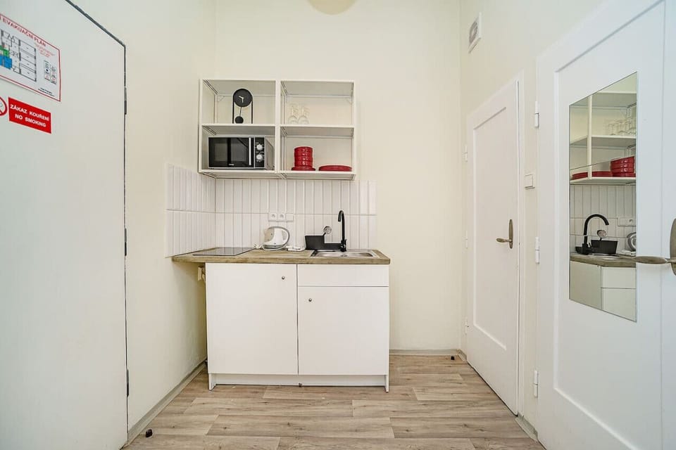 kitchen with cooking essentials
