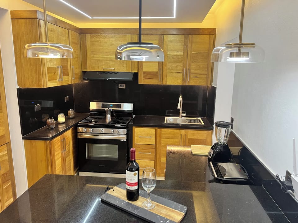Comfort Apartment | Private kitchen | Full-size fridge, microwave, stovetop, dishwasher