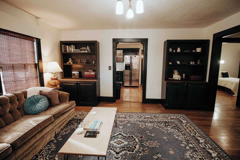 House, Multiple Beds, Fireplace, Mountain View (Fairy House) | Living area | 42-inch flat-screen TV with digital channels, fireplace