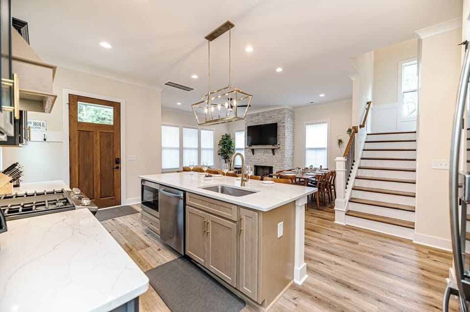Kitchen overlooking main living room