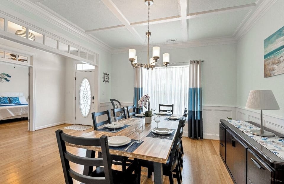 Spacious dining area for family dinners and celebrations.