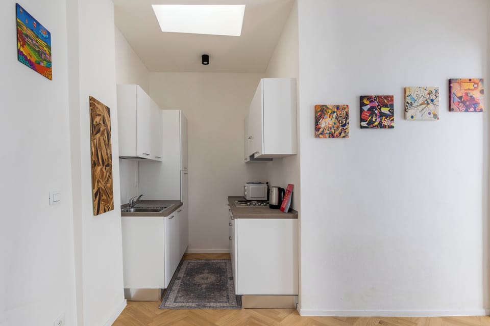 Apartment | Private kitchen | Fridge, microwave, stovetop, dishwasher