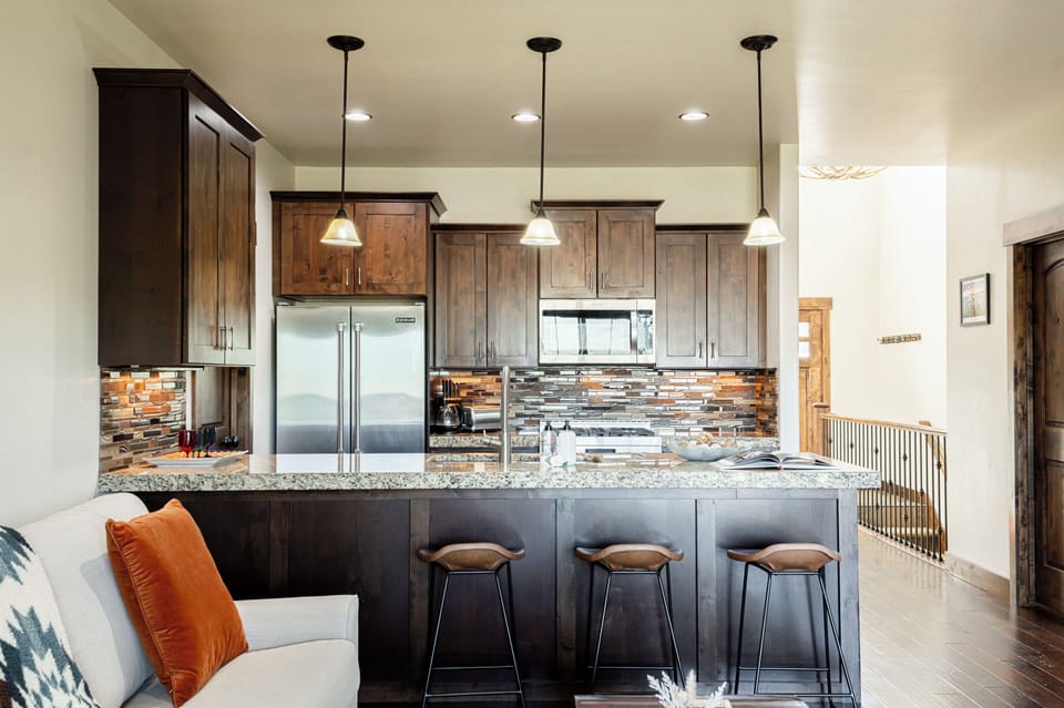 Kitchen island with seating for 3