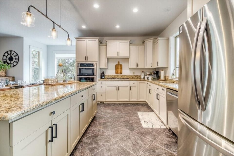Spacious, well-equipped kitchen with generous counter space and room to cook for
