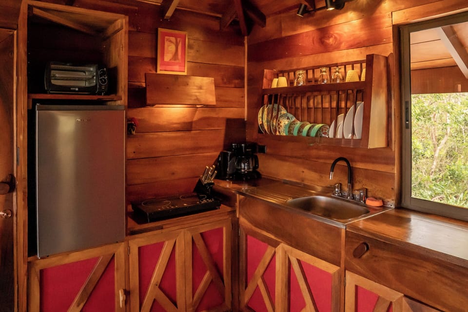 Honeymoon Cabin, Bathtub, Mountain View | Private kitchen | Full-size fridge, microwave, oven, dishwasher